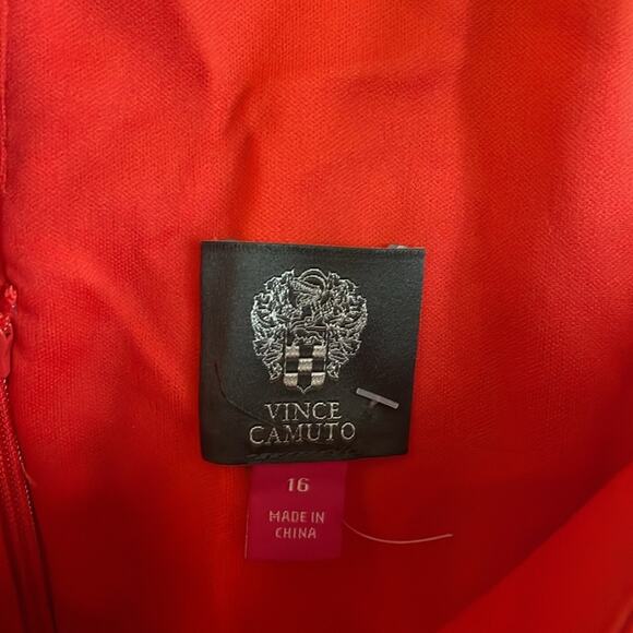 Vince Camuto Halter Dress Red Orange Size 16 NWT - Picture 3 of 7